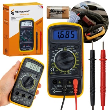 MULTIMETR MIERNIK CYFROWY PRĄDU XL830L ZESTAW