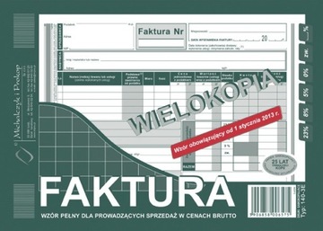 FAKTURA BRUTTO A5 (PEŁNA) (WIELOKOPIA) MIPRO