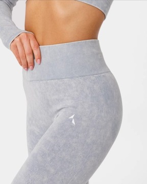 LEGGINSY JASNO SZARO NIEBIESKIE CARPATREE FITNESS BIEGANIE SPORT CUDNE - S