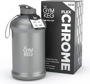 Butelka na wodę GYM 2,2L na siłownie z torbą chrome