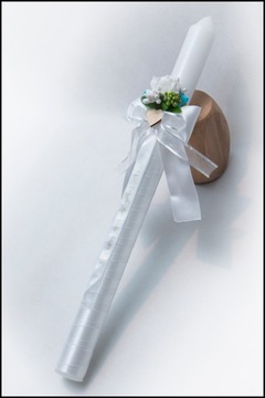 КРЕЩЕННАЯ СВЕЧА РУЧНОЙ ОТДЕЛКИ, КРЫШКА-КАПЕЛЬНИК, КОРОБКА