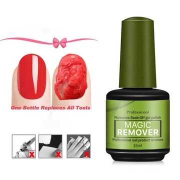 Magic Gel Nail Polish Remover. Usuwa Żelowy ZZQ 2×15ml