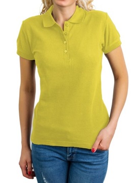 Koszulka polówka damska 100% bawełna żółta POLO