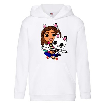BLUZA KOCI DOMEK GABI Z KAPTUREM 128 cm 7-8 LAT