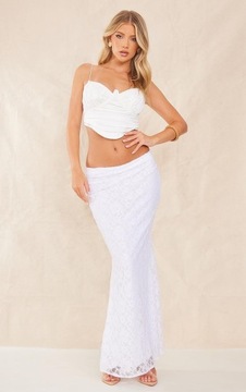 X6B206 PLT БЕЛЫЙ АТЛАСНЫЙ КОРСЕТ С МОЛНИЕЙ НА СПИНЕ 42