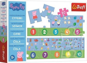 Trefl puzzle Świnka Peppa cyfry nauka liczenia 20