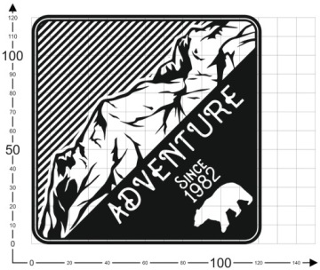НАКЛЕЙКА Графика для автодома ADVENTURE MOUNTAINS BEAR 121x121
