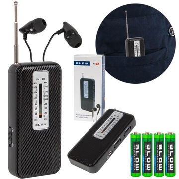 RADIO PRZENOŚNE NA BATERIE KUCHENNE BUDOWLANE FM AM SŁUCHAWKI ANTENA ZESTAW