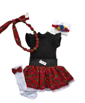 Spódnica + body czarne strój krakowski góralski 80