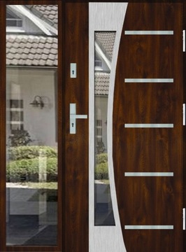 ДВЕРИ С ДЕРЕВЯННЫМ СВЕТОМ. DB INOX 14ZD 120-150CM 72MM ТЕРМО