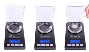 ELEKTRONICZNA WAGA JUBILERSKA 20g/0.001g PRZENOŚNA + naklejka