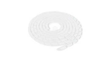 Qoltec Organizer do kabli 10mm 10m Biały/ transparentny