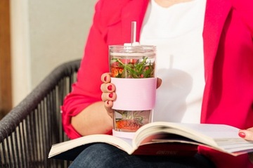 VIALLI FUORI ТЕРМОСТЕКЛЯННАЯ КРУЖКА С СОЛОМОЙ ДВОЙНОЙ КОФЕЙНЫЙ СТАКАН 600