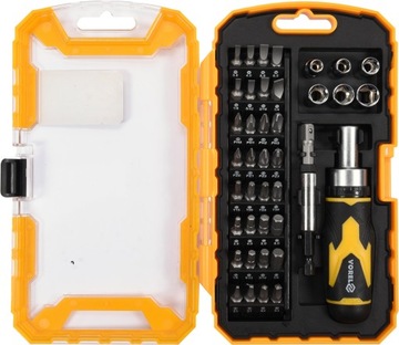 ОТВЕРТКА С ТРЕЩОТКОЙ СО СМЕННЫМИ НАСАДКАМИ 41ШТ / 64385 / VOREL