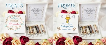 PAMIĄTKA CHRZTU ŚWIĘTEGO PUDEŁKO DREWNIANE NA PIENIĄDZE PREZENT CHRZEST