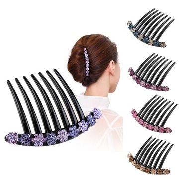 2 . Хрустальные французские боковые гребни, зажимы