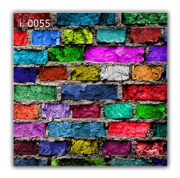 Panel szklany hartowany 60x60 KOLOROWE CEGŁY kuchnia