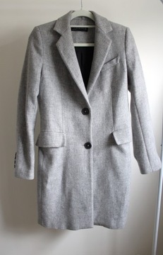 Zara klasyczny wełniany płaszcz XS