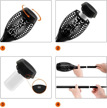 СОЛНЕЧНАЯ СВЕТОДИОДНАЯ ЛАМПА 4 ШТ. ФАКЕЛ С ЭФФЕКТОМ ПЛАМЕНИ 52 СМ ДЛЯ ОТКРЫТОГО ПАТИО