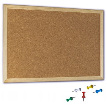 Tablica korkowa 30x45 cm drewniana rama + pinezki