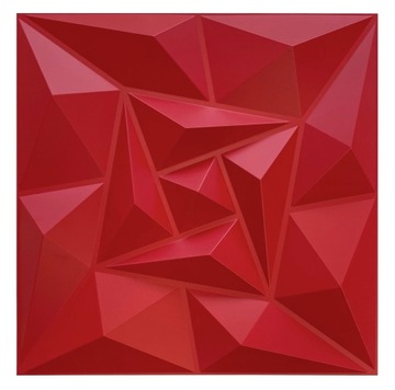 Panel ścienny Panele ścienne dekoracyjne PCV 3D 50x50 Czerwony Red Kwarc