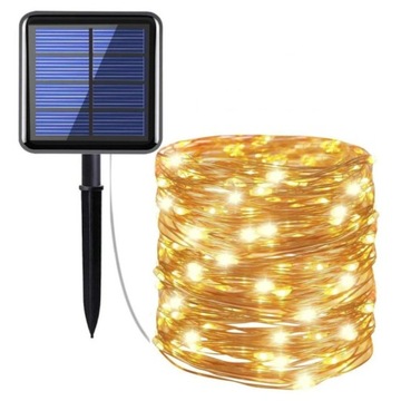 LAMPKI SOLARNE CHOINKOWE OGRODOWE 100 LED 10M
