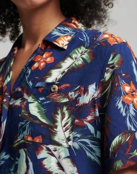 Superdry uxw tropical rękaw krótki print koszula NG8 XXL