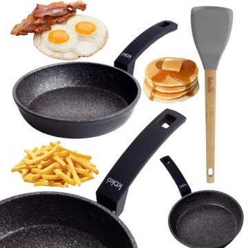 Patelnia 24cm non-stick INDUKCJA GAZ + łopatka