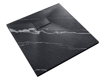 Brodzik VEXO MARBLE 80x80 czarny prysznicowy SLIM 3 Besco
