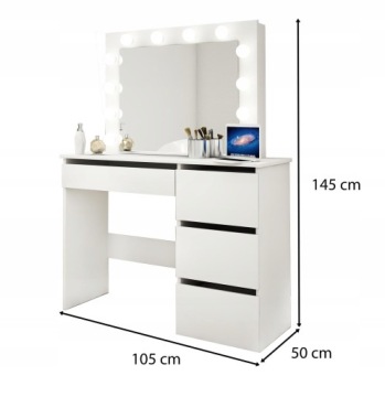 ЗЕРКАЛО КОСМЕТИЧЕСКОЕ ТРУБОЧНЫЙ СТОЛИК С 12-кратной светодиодной подсветкой