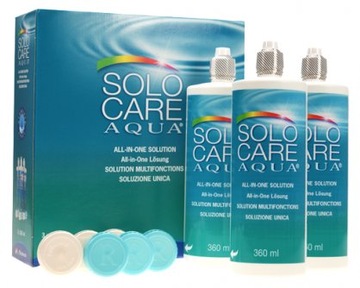 PŁYNY DO SOCZEWEK SOLO CARE AQUA ZESTAW 3 x 360 ml