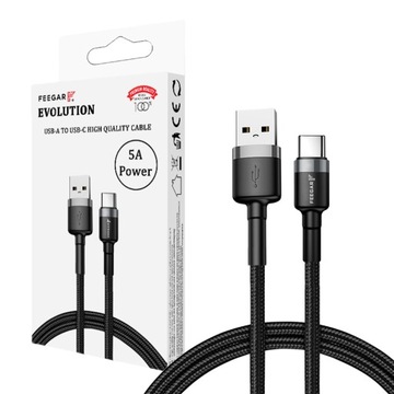 Feegar Kabel przewód USB TYPE-C QC 3.0 5A nylon