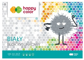 Blok rysunkowy A3 biały premium HAPPY COLOR 100g