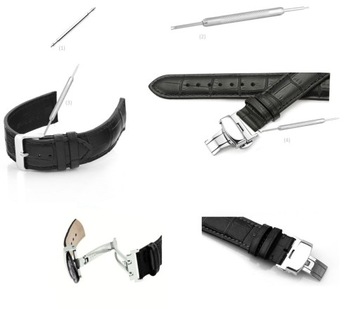 Zapięcie motylkowe do paska Horido srebrne 18 mm