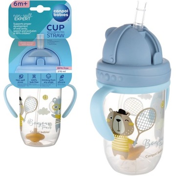CANPOL KUBEK NIEKAPEK BIDON Z OBCIĄŻONĄ SŁOMKĄ