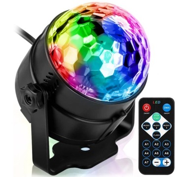 KULA DISCO PROJEKTOR DYSKOTEKOWY REFLEKTOR LED RGB