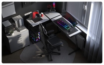 УГЛОВОЙ ИГРОВОЙ СТОЛ ДЛЯ ИГРОВОГО HUZARO Hero 6.0 Белый