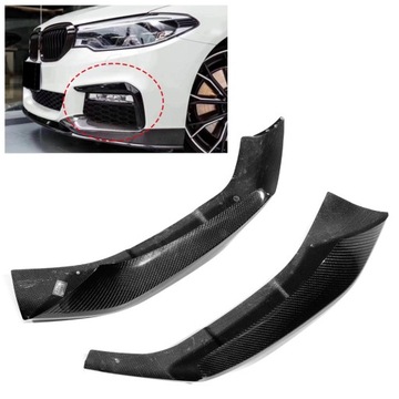 Пара накладок на сплиттер переднего бампера, сухое волокно 6T.