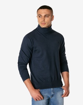 Elegancki Cienki Sweter Męski Golf Klasyczny Gładki 12 Kolorów S2S C110 XL