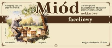 Etykiety na miód faceliowy (100szt) - wzór E272