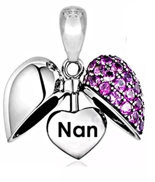 MD charms NAN nanny niania otwierane serce S925