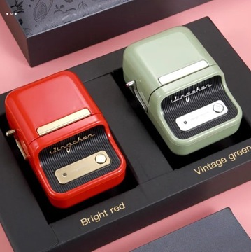 Drukarka termiczna etykiet samoprzylepnych retro B21 NiiMbot tekst grafika