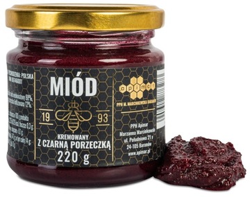 Miód kremowany Z CZARNĄ PORZECZKĄ 220g polski