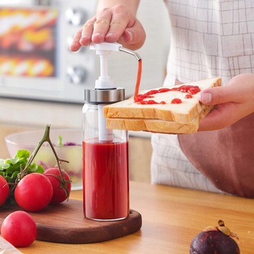 2 шт., стеклянная бутылка для соуса, дозатор меда, насос