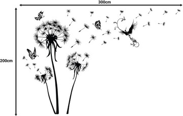 Наклейка Одуванчики для комнаты Узоры Цвета