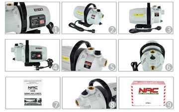 САДОВЫЙ ВОДЯНОЙ НАСОС NAC GPE80-L 800 Вт 3600 л/ч ДЛЯ ПОЛИВА ВСАСЫВАЮЩИЙ 7 M