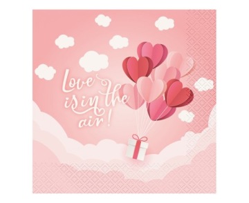 Серветки на день народження День святого валентина Love in The Air 20 шт.