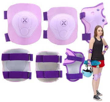 Регулируемый велосипедный шлем для катания на роликовых коньках для девочек + комплект защитных приспособлений L