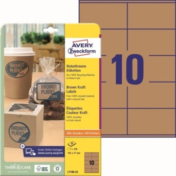 Экологические этикетки Avery 105x57 мм L7108-25
