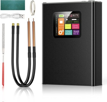 PRZENOŚNA MINI ZGRZEWARKA PUNKTOWA LCD 5000 MAH DO DIY BATERIA + PILNIK